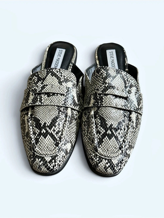 Steve Madden Shoes - STEVE MADDEN Kendle Mule Snake Print Mules Black & Cream US 8M Women